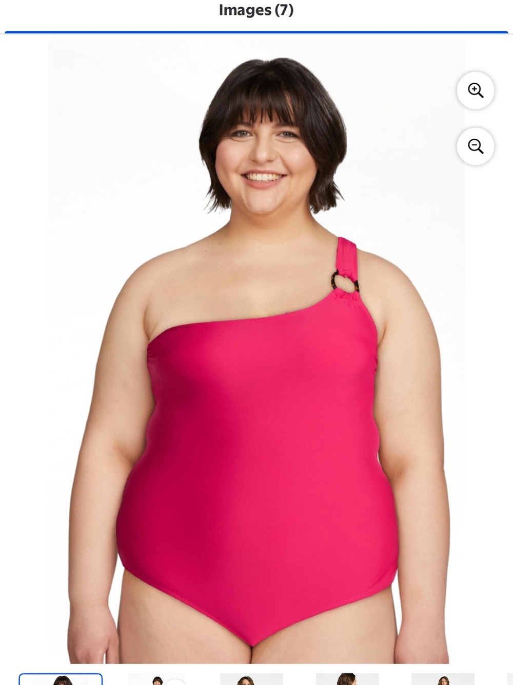 NWT Time and Tru One Shoulder One Piece Swimsuit, Size 2X